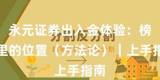 永元证券出入金体验：榜单里的位置（方法论）｜上手指南